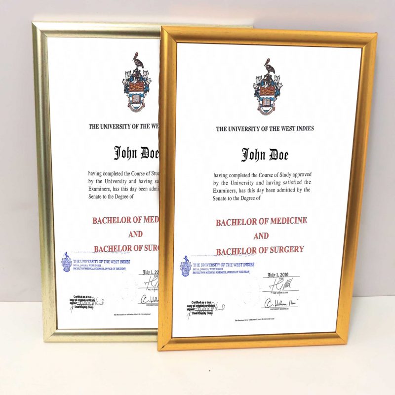 uwi certificate frame