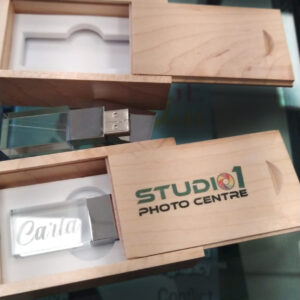 Flash Drive in Wooden Box