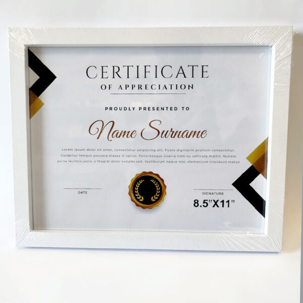 letter size certificate frame