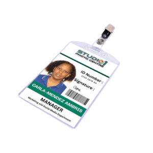 Vertical ID Badge Holder with clip – Set of 10