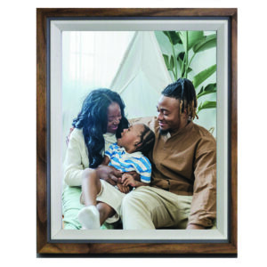 Brown and White Bevelled 8×10 Frame with print