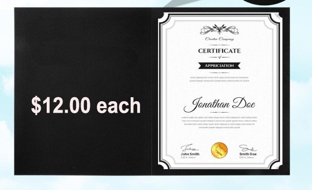 paper certificate holders